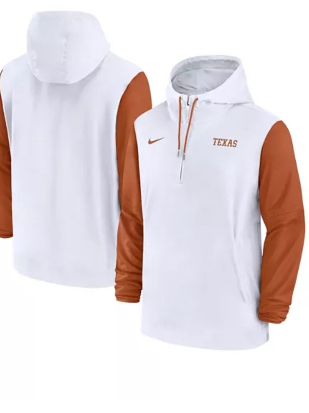 Nike Texas longhorns sideline pullover hoodie white orange men’s med 2024